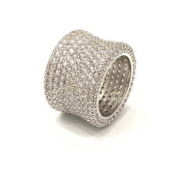 Micropavé Eternity Ring in White Gold