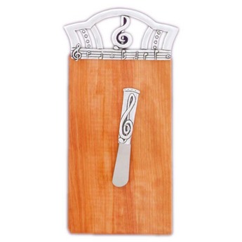Treble Clef Mini Serving Board with Small Knife