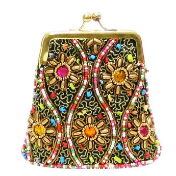 Multicolor Beaded Coin Purse